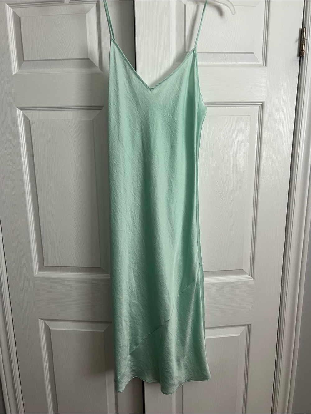 Aritzia Wilfred Satin Mint Midi Slip Dress